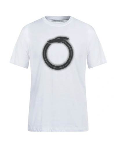 Trussardi Man T-shirt White Size L Cotton