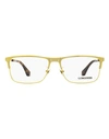 Longines Rectangular Lg5005-h Eyeglasses Man Eyeglass Frame Gold Size 56 Metal, Acetate In Neutral