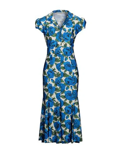 Philosophy Di Lorenzo Serafini Woman Midi Dress Bright Blue Size 8 Polyamide, Elastane