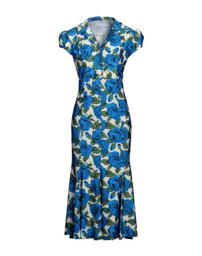 Philosophy Di Lorenzo Serafini Woman Midi Dress Bright Blue Size 6 Polyamide, Elastane