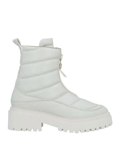 Nubikk Woman Ankle Boots Off White Size 10 Leather