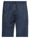 Sandro Man Shorts & Bermuda Shorts Navy Blue Size 34 Cotton, Lyocell, Elastane