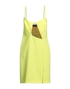 DSQUARED2 DSQUARED2 WOMAN MIDI DRESS YELLOW SIZE 8 POLYESTER, POLYURETHANE