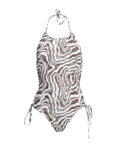 Ganni Woman One-piece Swimsuit Cream Size 8/10 Polyamide, Elastane In White