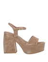 Carmens Woman Sandals Brown Size 10 Leather In Brown