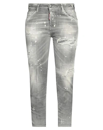 Dsquared2 Woman Jeans Light Grey Size 2 Cotton, Elastane
