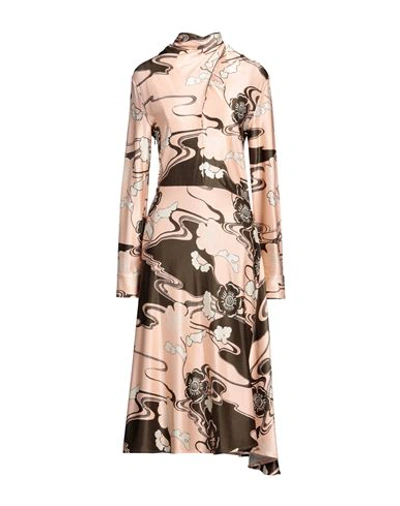Jil Sander Woman Midi Dress Apricot Size 4 Viscose, Elastane In Orange