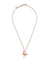 DSQUARED2 DSQUARED2 WOMAN NECKLACE PINK SIZE - BRASS, TIN ALLOY, RESIN
