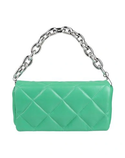 Stand Studio Quilted Chain-detail Shoulder Bag In Green