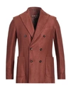 Circolo 1901 Man Blazer Brick Red Size 40 Linen In Red