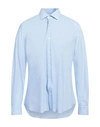 Barba Napoli Man Shirt Light Blue Size 17 ½ Polyamide, Elastane In Blue
