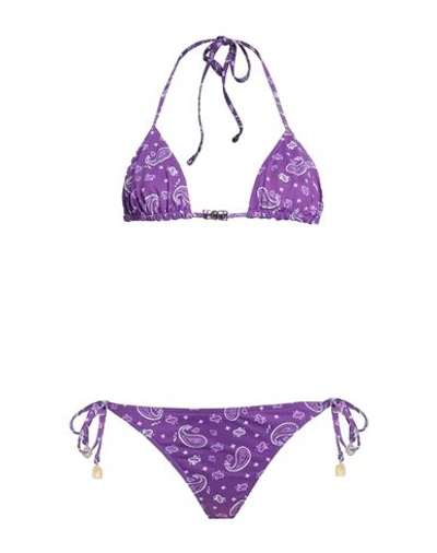 Maje Woman Bikini Purple Size 2 Polyamide, Elastane