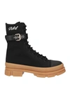 Philosophy Di Lorenzo Serafini Woman Ankle Boots Black Size 6 Textile Fibers, Leather