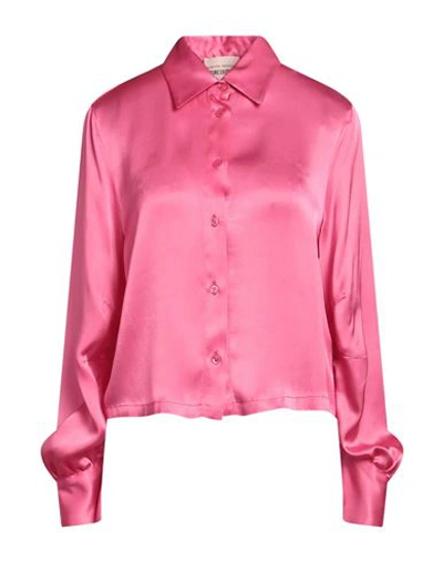 Semicouture Woman Shirt Fuchsia Size 10 Acetate, Silk In Pink