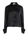 Semicouture Woman Shirt Black Size 4 Acetate, Silk
