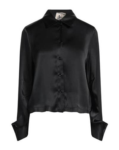 Semicouture Woman Shirt Black Size 4 Acetate, Silk