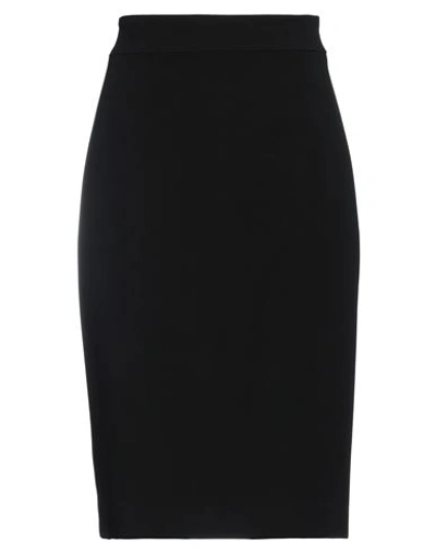 Emporio Armani Woman Midi Skirt Black Size 8 Viscose, Acetate, Elastane