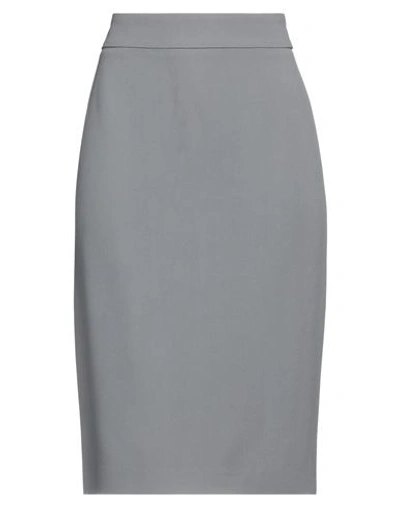 Emporio Armani Woman Midi Skirt Grey Size 10 Viscose, Acetate, Elastane