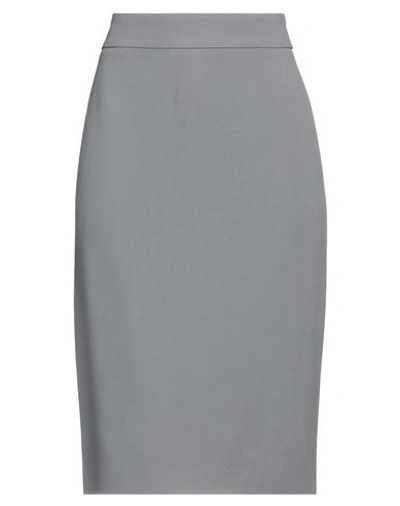 Emporio Armani Woman Midi Skirt Grey Size 4 Viscose, Acetate, Elastane In Grey