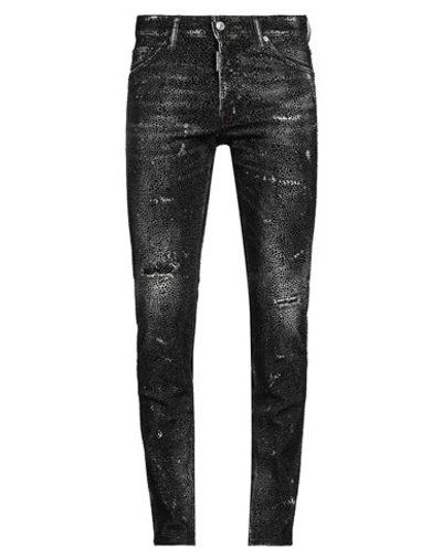 Dsquared2 Man Jeans Black Size 34 Cotton, Elastane