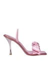 Dsquared2 Woman Sandals Fuchsia Size 10 Soft Leather In Pink