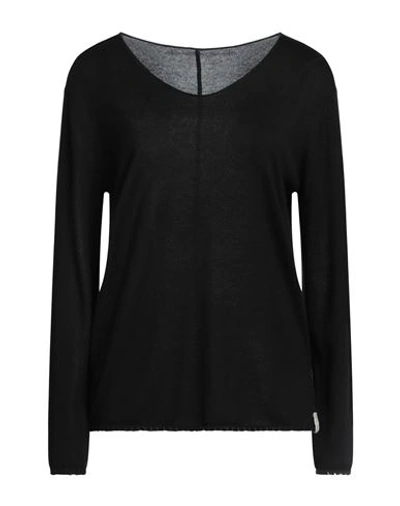 Henry Christ Woman Sweater Black Size L Silk, Cashmere