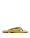 Giulia Taddeucci Woman Thong Sandal Acid Green Size 10 Leather In Green