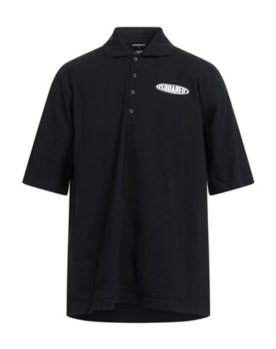 Dsquared2 Man Polo Shirt Black Size Xxl Cotton