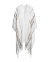 BRUNELLO CUCINELLI BRUNELLO CUCINELLI WOMAN CAPE OFF WHITE SIZE ONESIZE LINEN, POLYESTER, POLYAMIDE, METAL