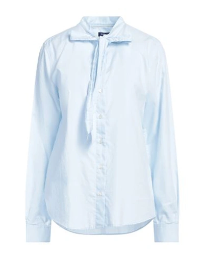 Gant Woman Shirt Sky Blue Size 12 Cotton