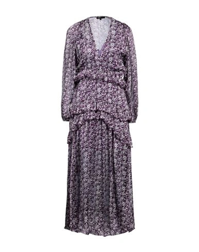 Maje Woman Midi Dress Dark Purple Size 10 Polyester