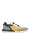 CALLAGHAN CALLAGHAN MAN SNEAKERS YELLOW SIZE 7 LEATHER, TEXTILE FIBERS