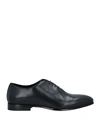 Doucal's Man Lace-up Shoes Black Size 8 Leather