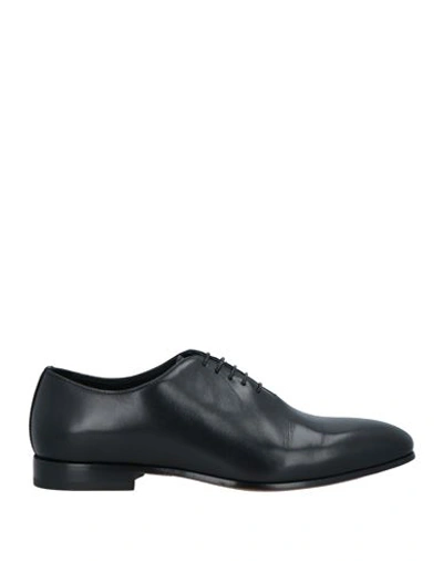 Doucal's Man Lace-up Shoes Black Size 8 Leather