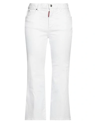 Dsquared2 Woman Jeans White Size 10 Cotton, Elastomultiester, Elastane