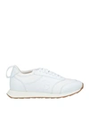 Giorgio Armani Man Sneakers White Size 9 Polyester, Cow Leather