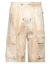 Balmain Faded-effect Cotton Cargo Shorts In Beige