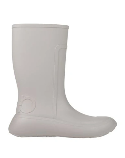 Ferragamo Man Boot Light Grey Size 13.5 Rubber