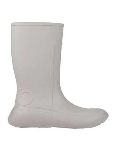 FERRAGAMO FERRAGAMO MAN BOOT LIGHT GREY SIZE 9 RUBBER