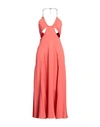 Dsquared2 Woman Maxi Dress Salmon Pink Size 6 Acetate, Silk In Pink