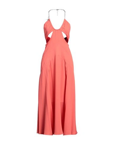 Dsquared2 Woman Maxi Dress Salmon Pink Size 6 Acetate, Silk