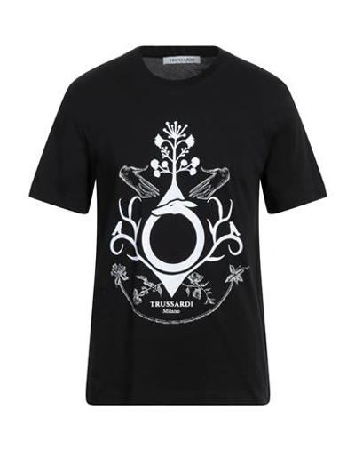 Trussardi Man T-shirt Black Size 4xl Cotton