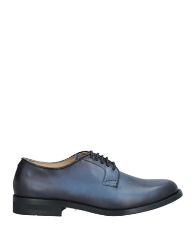 Doucal's Woman Lace-up Shoes Navy Blue Size 6 Leather