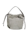 BRUNELLO CUCINELLI BRUNELLO CUCINELLI WOMAN HANDBAG SAGE GREEN SIZE - LEATHER, BRASS