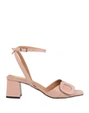 Zanfrini Cantù Woman Sandals Blush Size 9 Textile Fibers In Pink