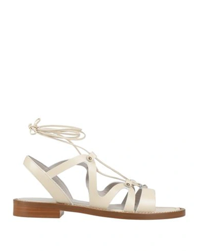 Guglielmo Rotta Woman Sandals Ivory Size 9 Leather In White