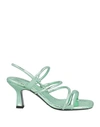 Sandro Woman Sandals Light Green Size 8 Leather In Green