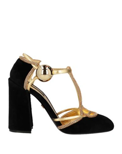 Dolce & Gabbana Woman Pumps Black Size 6.5 Soft Leather, Textile Fibers