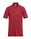Fedeli Man Polo Shirt Burgundy Size 44 Cotton In Red