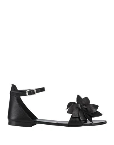 Ovye' By Cristina Lucchi Woman Sandals Black Size 6 Leather
